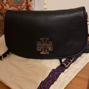 Tory Burch Black Pebbled Leather Crossbody Bag